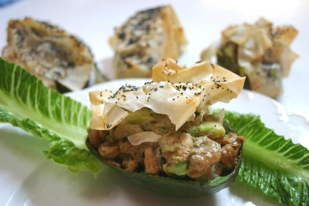 Spicy Avocado & Prawn Bake