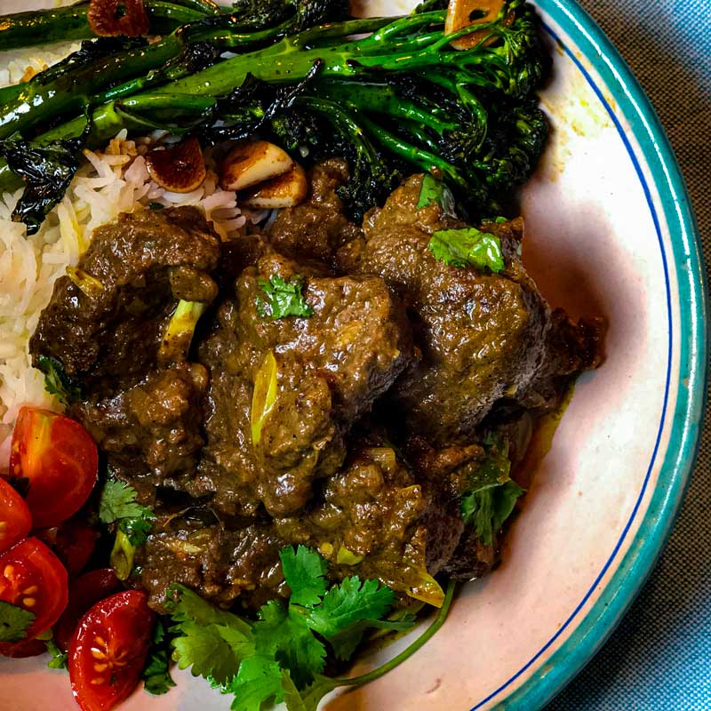 Beef Rendang on plate