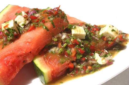 Zingy Watermelon with Feta and Peppers