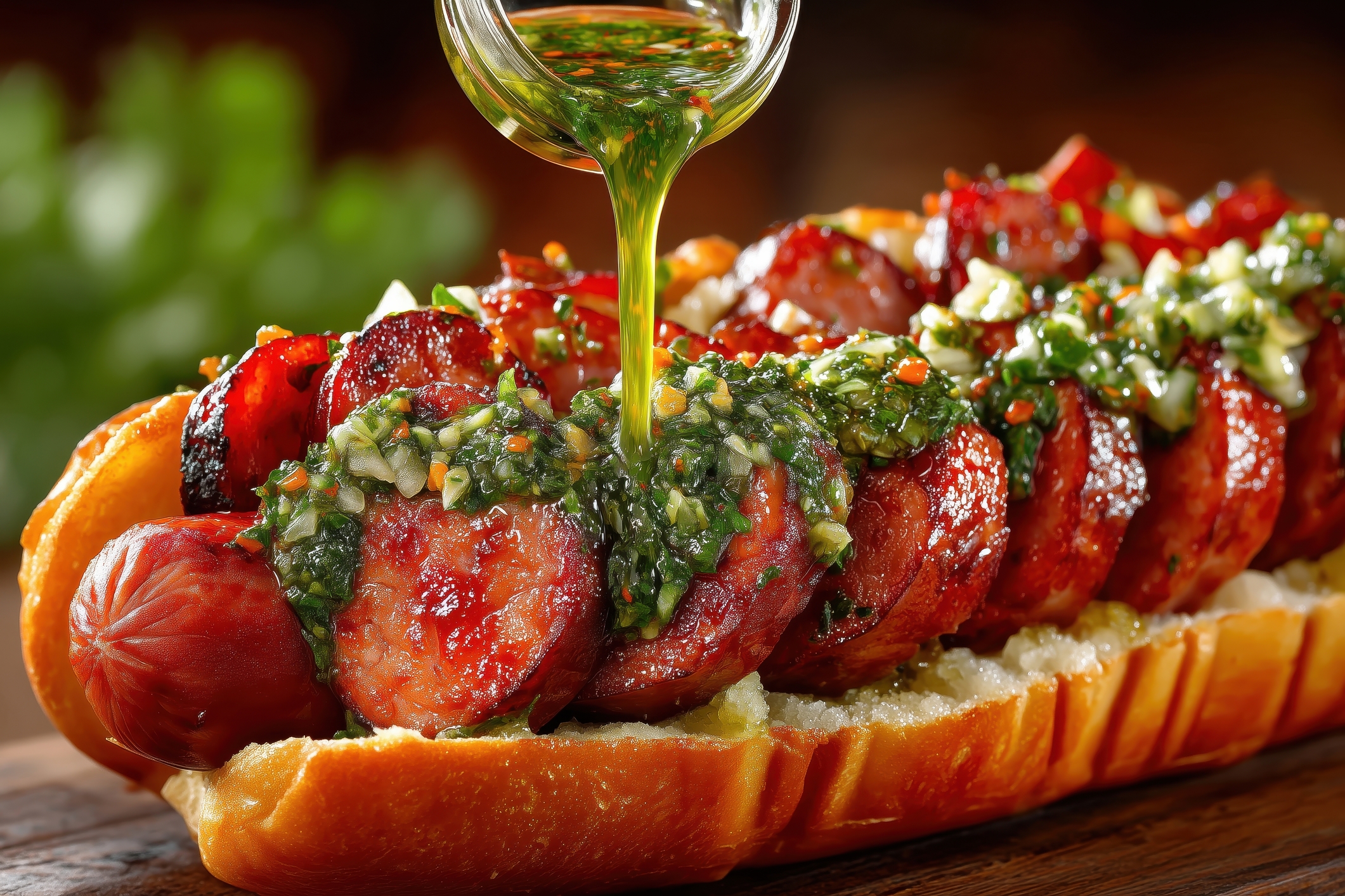 Argentinian Choripan with Chimichurri Sauce